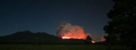 Schultz Fire at night. Credit: Calvin Johnson, Leupp, Arizona