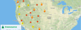 Treesource interactive wildfire map