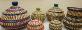 Coushatta Tribe woven baskets from longleaf pine needles