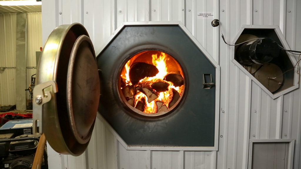 Garn cord wood boiler at a school on Prince of Wales